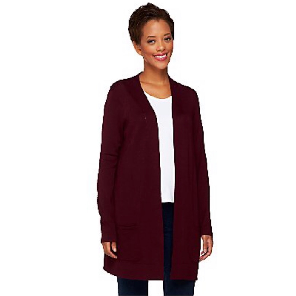 🚫SOLD🚫 Long Sleeve Pocketed Open Cardigan, Paprika Spice - Picture 2 of 8